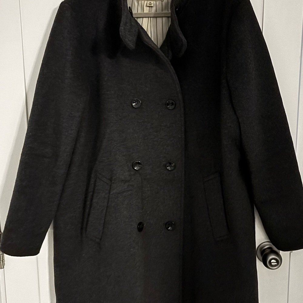 Lucky Brand Charcoal Double-Breasted Pea Coat